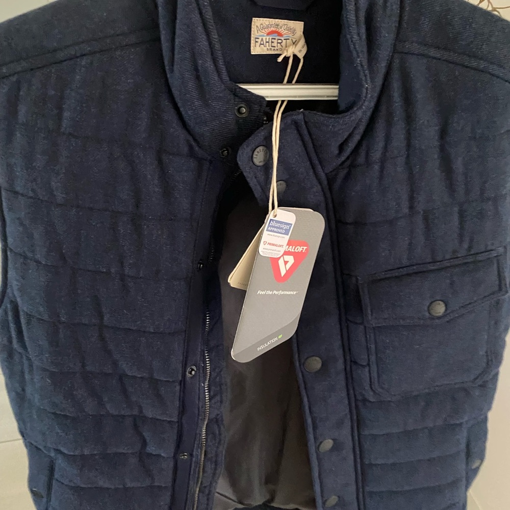 Faherty Blue Quilted Vest for Cozy Comfort